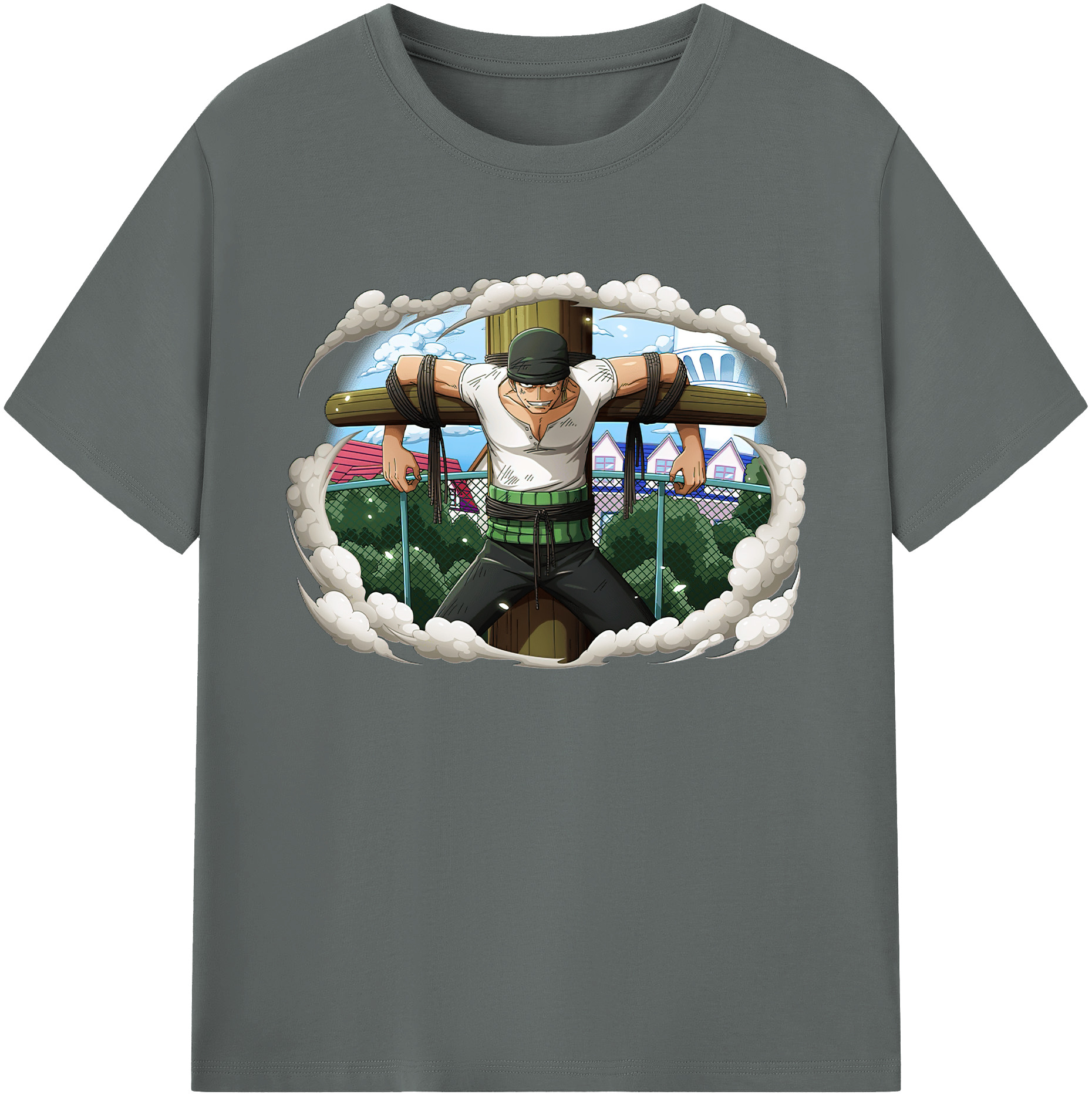 ワンピース ロロノア・ゾロ ONE PIECE Roronoa Zoro 綿100％ メンズ半袖Tシャツ｜肌触りやわらか＆通気性